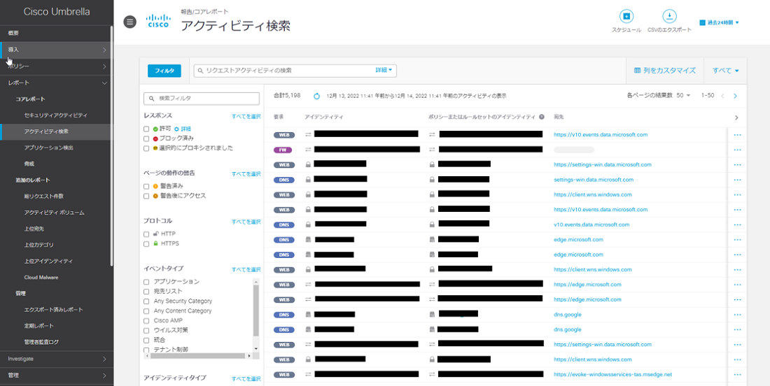 アクティビティ検索