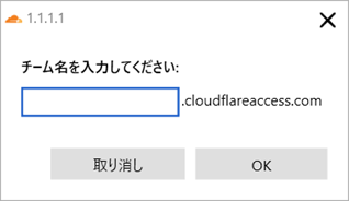 組織のゼロトラスト環境のチーム名を入力