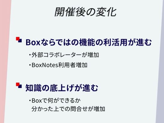 開催後の変化